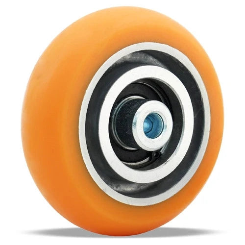 Hamilton Ergo-Tech 4-inch Polyurethane Wheel on Aluminum, 400 lbs Capacity - 1-1/4" Wide with 1 5/8" Hub, 3/8" Sealed Precision Ball Bearing with Top Hats Hamilton