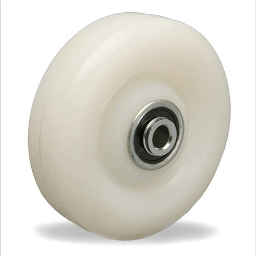 Hamilton W-412-WNB-3/8 White Nylon Wheel - 4" Dia x 1 1/4" Wide with Sealed Precision Ball Bearing for Industrial & Everyday Use Hamilton