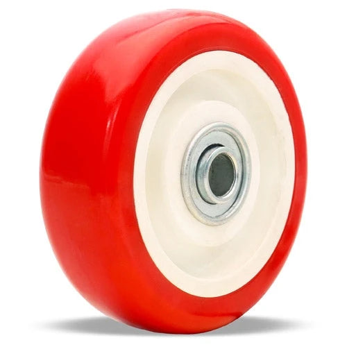 Hamilton 4 Inch Poly-Tech Polyurethane (95A) Wheel on Polypropylene - 1 1/4" Wide, 1 5/8" Hub, 3/8" Ball Bearing, 300 lbs Load Capacity - W-413-NF-3/8 Hamilton
