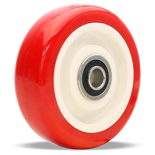 Hamilton 4 Inch Poly-Tech Polyurethane Wheel, 300 lbs Capacity - 1.25" Wide, 1.56" Hub Length with 0.5" Stainless Steel Ball Bearing for E-commerce Hamilton