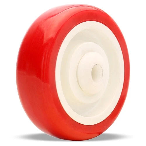 Hamilton 4-inch Polyurethane Wheel - 300 lbs Capacity, 1 1/4" Wide, 1 1/2" Hub Length, 1/2" Delrin Bearing - Durable Poly-Tech Construction Hamilton