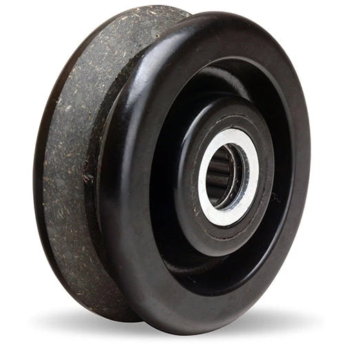 High Load Capacity Hamilton V-Grooved Phenolic Wheel 4" Dia x 1 1/2" Face x 1 5/8" Hub, 1 3/16" Plain Bore, 380 lbs. Weight Limit Hamilton