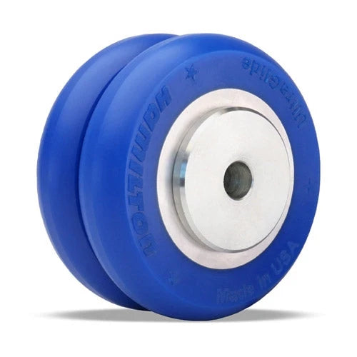Hamilton W-420-SWC85-1/2 Twin-Wheel Caster - 4" UltraGlide Polyurethane Crown Tread, Aluminum Core, 1/2" Precision Ball Bearing Hamilton