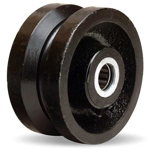 Hamilton 4 Inch Diameter, 2 Inch Face, V-Grooved Metal Wheel - 800 lbs Load Capacity, 2 3/16 Inch Hub with 3/4 Inch Straight Roller Bearing Hamilton