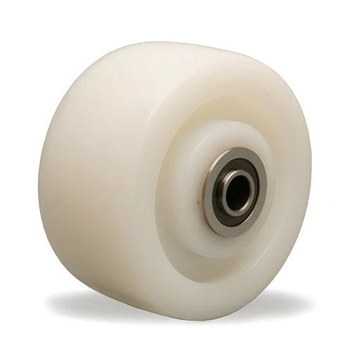 Hamilton W-420-WNB-1/2 White Nylon Wheel - 4" Diameter, 2" Wide with 1/2" Sealed Precision Ball Bearing for Industrial Use Hamilton