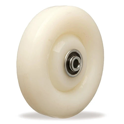 Hamilton W-512-WNB-3/8 White Nylon Wheel - 5" Durable Industrial Wheel with Precision Ball Bearing, 1 1/4" Width - Reliable Mobility for Commercial & Industrial Use Hamilton