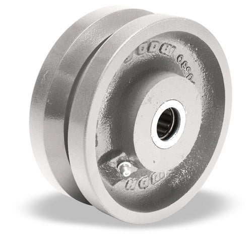 Hamilton V-Grooved Metal Wheel W-520-HVB-1/2 - 5" Diameter, High Heat Resistance up to 750F with Precision Ball Bearing for Industrial Use Hamilton