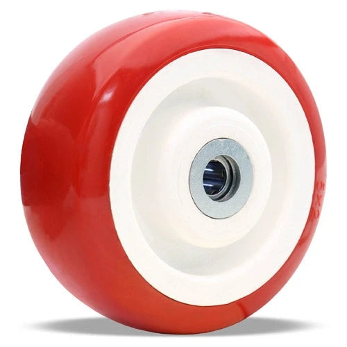 Hamilton 5-inch Poly-Tech Polyurethane Wheel, 600 lbs Load Capacity, 2-inch Width, 2 3/16-inch Hub - Durable Roller Bearing, 1/2-inch Straight Fit Hamilton