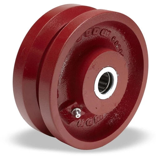 Hamilton 5" V-Grooved Metal Wheel - 800 lbs Load Capacity, 2" Face, 2 3/16" Hub Length with 1/2" Straight Roller Bearing Hamilton
