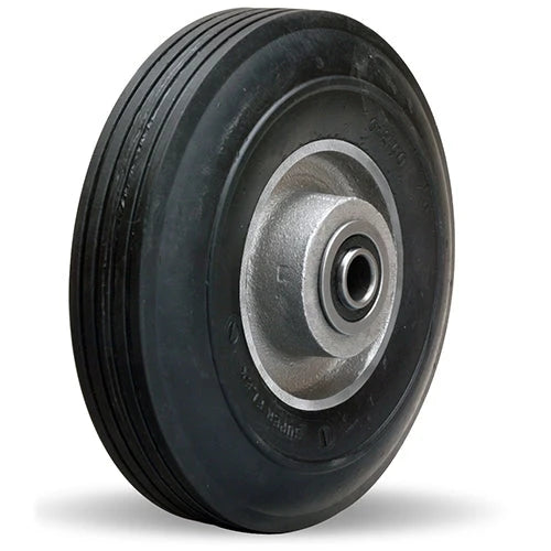 Hamilton 6" x 2" Super-Flex Rubber on Aluminum Caster Wheel, 300 lbs Load Capacity, 1/2" Precision Ball Bearing, 2 1/4" Hub - 60A Durometer Hamilton