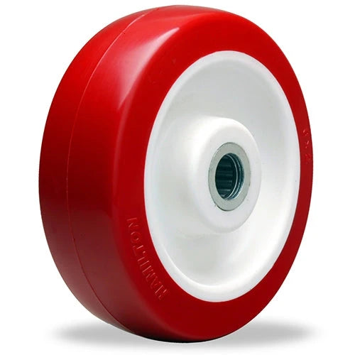 Hamilton 6-Inch Poly-Tech Polyurethane Wheel, 800 lbs Capacity - 2" Wide, 2 3/16" Hub, 3/4" Roller Bearing, Durable Casters for Industrial Use Hamilton