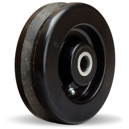 Hamilton 6" Diameter V-Grooved Plastex Phenolic Wheel, 2" Face, 2 3/16" Hub Length, 750 lbs Capacity - 3/4" Straight Roller Bearing Hamilton