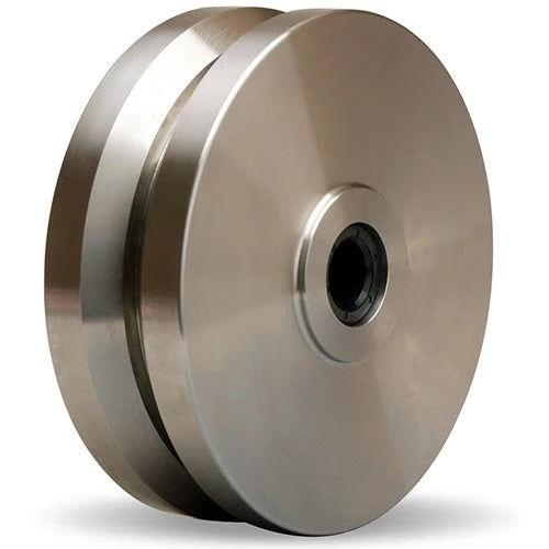 Hamilton 6 Inch Diameter 2 Inch Face Stainless Steel V-Groove Wheel with 1000 lbs Load Capacity - 3/4" Delrin Bearing, 2 1/4" Hub Length Hamilton