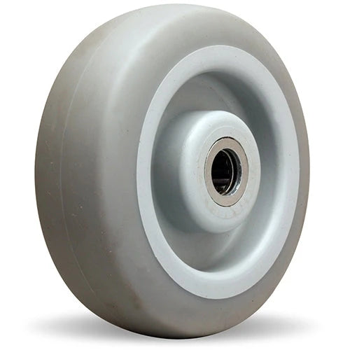 6" x 2" Hamilton Versa-Tech Gray Rubber Wheel with 410 lbs. Load Capacity and 3/4" Straight Roller Bearing Hub Hamilton