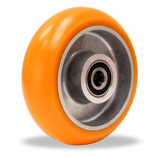 Hamilton Ergo-Tech 6-inch Diameter Aluminum Wheel with Polyurethane (87A) Coating, 800 lbs Load Capacity, 2-inch Width, 2 3/16-inch Hub Length, 1/2-inch Sealed Precision Ball Bearing Hamilton