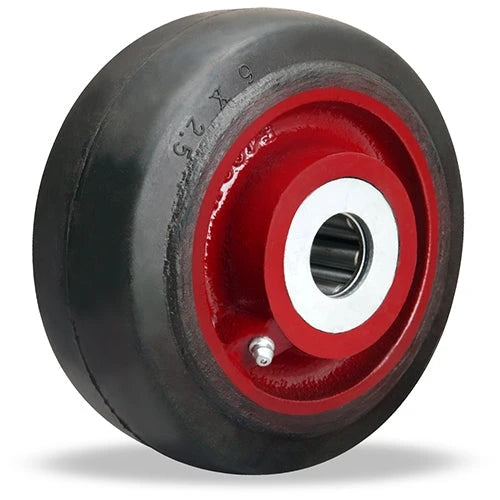 Hamilton W-625-R-1 Mold-on Rubber on Cast Iron Wheel - 6" Dia x 2.5" Width, 1" Roller Bearing | Heavy-Duty Industrial Wheel for Enhanced Mobility & Efficiency Hamilton