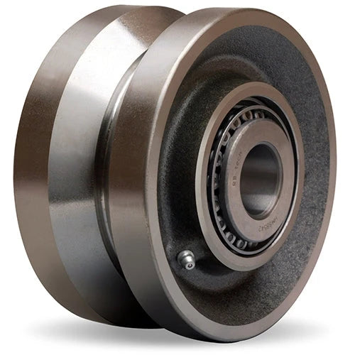 Hamilton 10000 lb Capacity 6" Diameter x 3" Width Forged Steel Wheel with 3 1/4" Hub and 1-1/4" Tapered Roller Bearing - Heavy Duty V-Grooved Wheel for Industrial Applications Hamilton