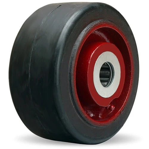 Hamilton W-630-R-1 Mold-on Rubber Wheel 6x3" - Durable Cast Iron Core with 1" Roller Bearing for Industrial Use Hamilton