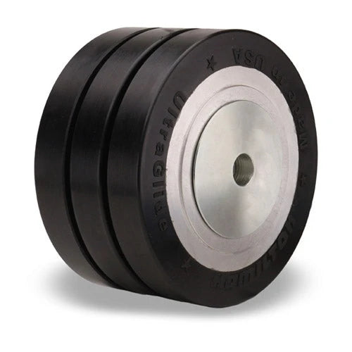 Hamilton UltraGlide Triple-Wheel Casters (6"x3") - Heavy Duty 3100lb Capacity, Flat Tread Polyurethane, Aluminum Core Hamilton