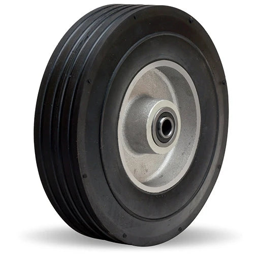 Hamilton Super-Flex Rubber (60A) on Aluminum Wheel 8" Diameter x 1-7/8" Wide x 2 1/4" Hub Length with 1/2" Precision Ball Bearing - Load Capacity 500 lbs. Hamilton
