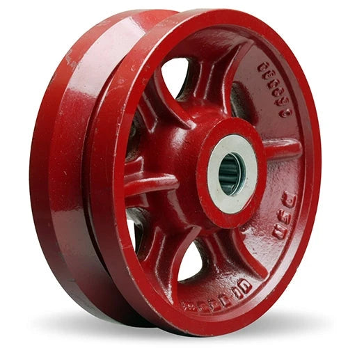 Hamilton 8-Inch V-Grooved Metal Wheel with 1" Bearing - 2500 lbs. Load Capacity Hamilton