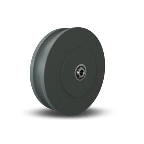 Hamilton W-820-100-NYUB-1/2 U-Grooved Nylast Wheel - 8" Dia x 2" Face, Precision Ball Bearing for 1" Track - Durable & Smooth Operation for Industrial Use Hamilton