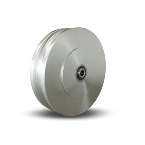 Hamilton U-Grooved Wheel 8" Stainless Steel - W-820-125-SSUB-1/2 with 1/2" Precision Ball Bearing for 1 1/4" Track - Industrial & Warehousing Applications Hamilton