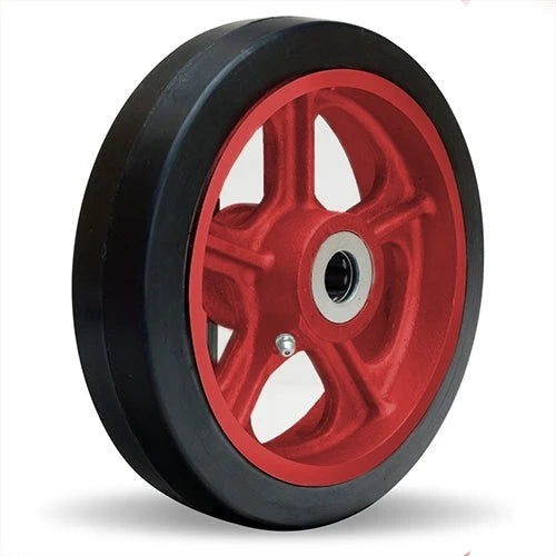 Hamilton W-820-R-7/8 Mold-on Rubber Wheel - 8" Diameter, 7/8" Bearing, Durable Cast Iron Core for Industrial Use Hamilton