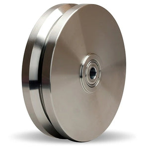 Hamilton W-820-SVZ-3/4 8" x 2" Stainless V-Groove Wheel – 1000 lb