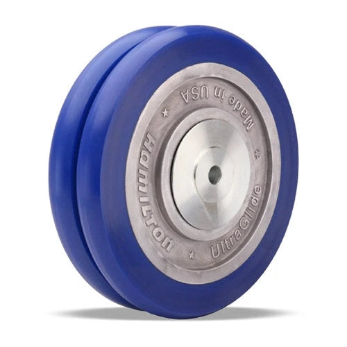 Hamilton Twin-Wheel UltraGlide 8" Caster - Durable Polyurethane & Aluminum, Smooth Precision Bearing, Ideal for Industrial & Indoor Use Hamilton