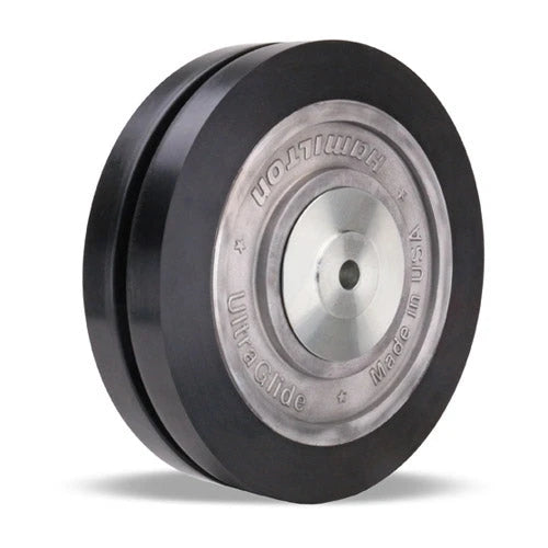 Hamilton UltraGlide 8 Inch Twin-Wheel Caster - 2800 lbs Capacity, 70D Polyurethane Flat Tread, Aluminum Core, 2" Width, 2 1/2" Hub Length, 1/2" Precision Ball Bearing Hamilton