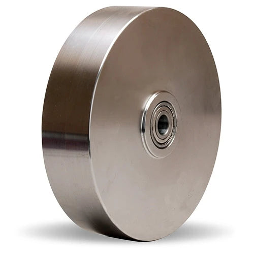 Hamilton Stainless Steel Wheel W-820-SZ-3/4 - 8” Diameter, 2" Wide, 2 1/4" Hub Length with 3/4" Delrin Bearing - Superior Industrial Mobility Hamilton