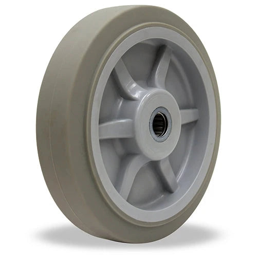 Hamilton Versa-Tech Gray Rubber Wheel 8x2, 500 lbs. Load Capacity - Thermoplastic Hub, Straight Roller Bearing Hamilton