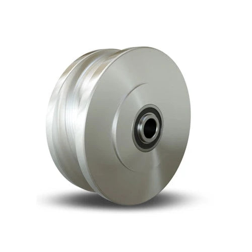 Hamilton U-Grooved Stainless Steel Wheel W-830-150-SSUB-1 - 8” Diameter, 3" Face, 3 1/4" Hub Length, 1" Precision Ball Bearing for 1 1/2" Track Diameter - High-Performance Industrial Mobility Hamilton