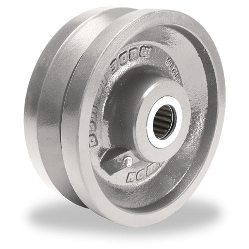 Hamilton V-Grooved Metal Wheel 8x3" W-830-HVB-1 - High Heat Resistance up to 750F with Precision Ball Bearing for Industrial Use Hamilton