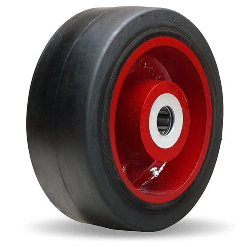 Hamilton W-830-RT-3/4 Mold-on Rubber Wheel on Cast Iron - 8" Dia x 3" Wide, 3/4" Precision Bearing for Industrial Mobility Hamilton