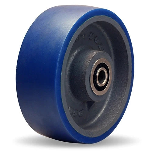 Hamilton Ergo-Glide 8" Polyurethane on Cast Iron Wheel - 3" Wide with Precision Ball Bearing for Industrial Strength and Smooth Mobility Hamilton