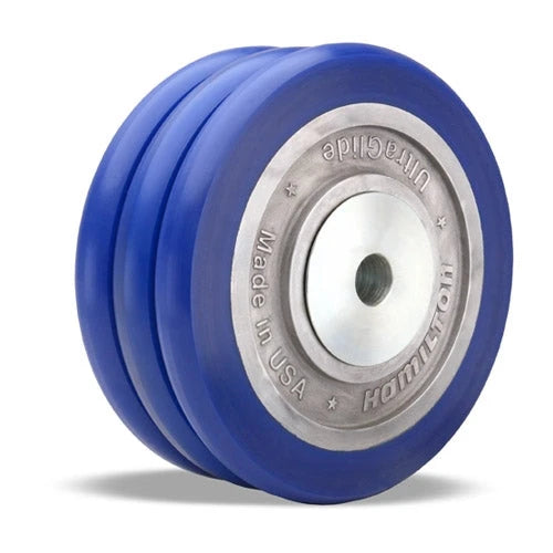 Hamilton W-830-SWC85-1 Triple-Wheel Caster - 8" UltraGlide Polyurethane on Aluminum, Heavy-Duty Performance Hamilton