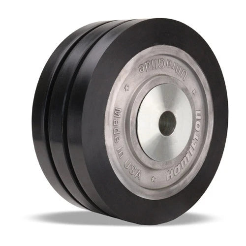 Hamilton UltraGlide 70D Polyurethane Triple-Wheel Caster - 8-inch Diameter, 3-inch Wide, 3.5-inch Hub, 4960 lbs Load Capacity, 1-inch Sealed Precision Ball Bearing, Aluminum Core Hamilton