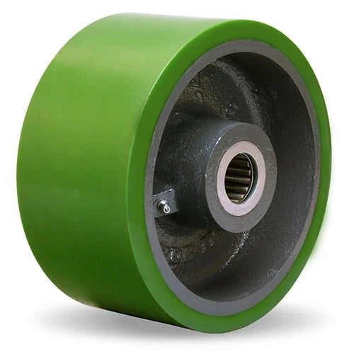 Hamilton W-840-D-1-1/4 Duralast Wheel - 8" Polyurethane on Cast Iron, Heavy-Duty 4" Wide with 1" Roller Bearing Hamilton