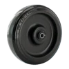 WC2054BC 5 X 1 1/4 inch Black TPU A98 Crown Tread Wheel - Durable Polypropylene Light/Medium Duty Wheel with 5/16 inch Bushing CasterHQ