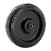 WC2054BC 5 X 1 1/4 inch Black TPU A98 Crown Tread Wheel - Durable Polypropylene Light/Medium Duty Wheel with 5/16 inch Bushing