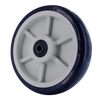 8" x 2" Blue/Tan TPU Crown Tread Polyurethane Caster Wheel with 1/2" Quad X Precision Bearings - 1200 LBS Capacity CasterHQ