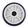 8" x 2" Blue/Tan TPU Crown Tread Polyurethane Caster Wheel with 1/2" Quad X Precision Bearings - 1200 LBS Capacity CasterHQ