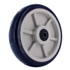 8" x 2" Blue/Tan TPU Crown Tread Polyurethane Caster Wheel with 1/2" Quad X Precision Bearings - 1200 LBS Capacity CasterHQ