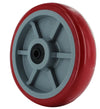 8 X 2 Red on Gray A98 TPU Crown Tread Medium/Heavy Duty Wheel with 1/2 QuadX Dual Precision Bearing - 1,200 lbs capacity PH Casters