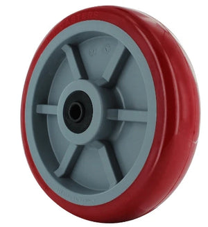 8 X 2 Red on Gray A98 TPU Crown Tread Medium/Heavy Duty Wheel with 1/2 QuadX Dual Precision Bearing - 1,200 lbs capacity PH Casters