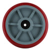 8 X 2 Red on Gray A98 TPU Crown Tread Medium/Heavy Duty Wheel with 1/2 QuadX Dual Precision Bearing - 1,200 lbs capacity PH Casters