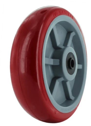8 X 2 Red on Gray A98 TPU Crown Tread Medium/Heavy Duty Wheel with 1/2 QuadX Dual Precision Bearing - 1,200 lbs capacity PH Casters