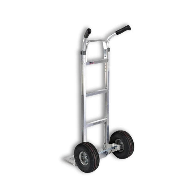 B&P Manufacturing Double Grip Hand Truck with 10" Pneumatic Wheels - Heavy-Duty, Ergonomic Design for Industrial and Commercial Use (Model WEB-HTA-017) BP MFG